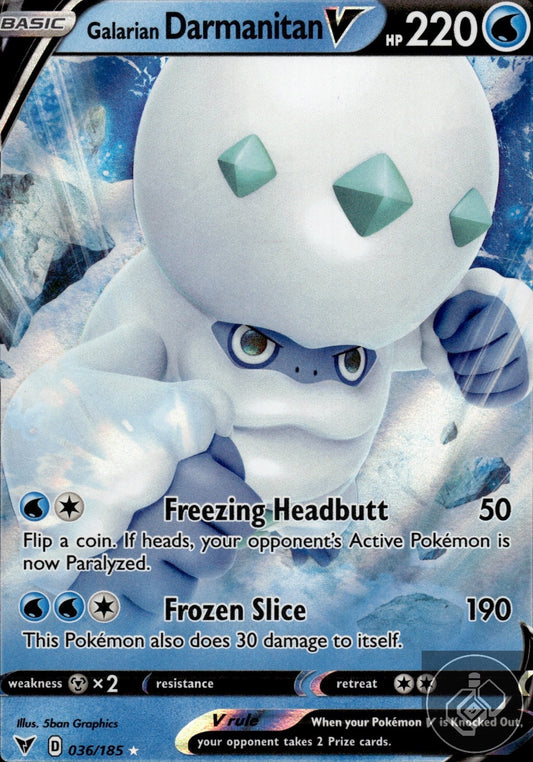 Galarian Darmanitan V 036/185 Holo V Rare Vivid Voltage Pokemon