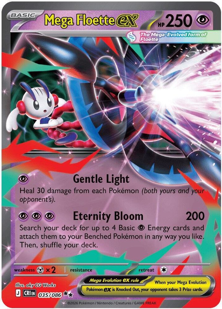 Mega Floette ex 035/086 Double Rare Chaos Rising Pokemon Holo