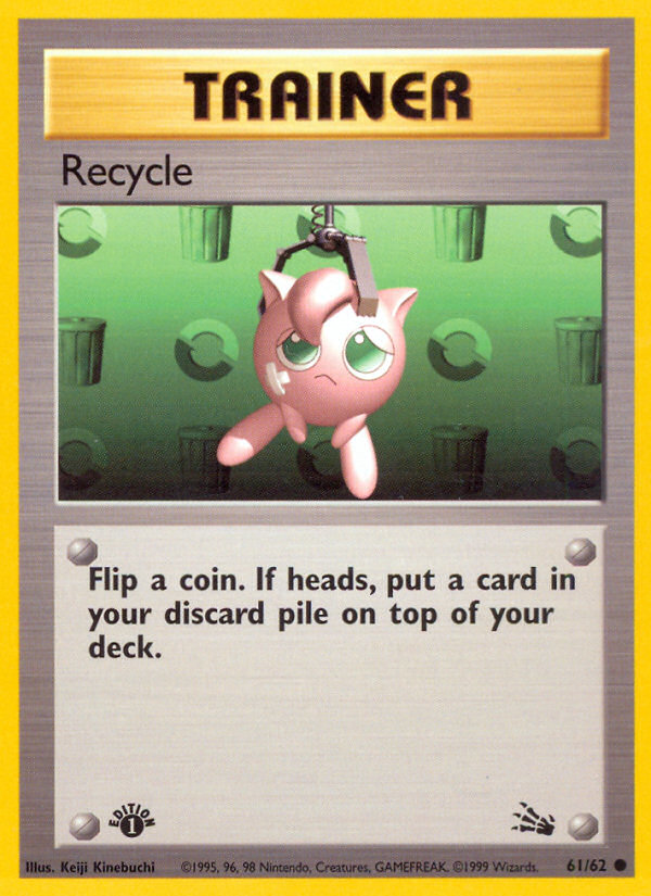 Recycle 61/62 Common Fossil Pokemon 1st Edition