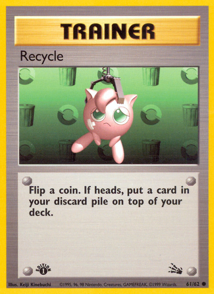 Recycle 61/62 Common Fossil Pokemon 1st Edition