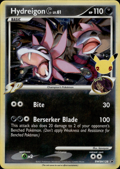 Hydreigon C lv.61 SWSH138 Holo Promo Sword & Shield Promo Pokemon
