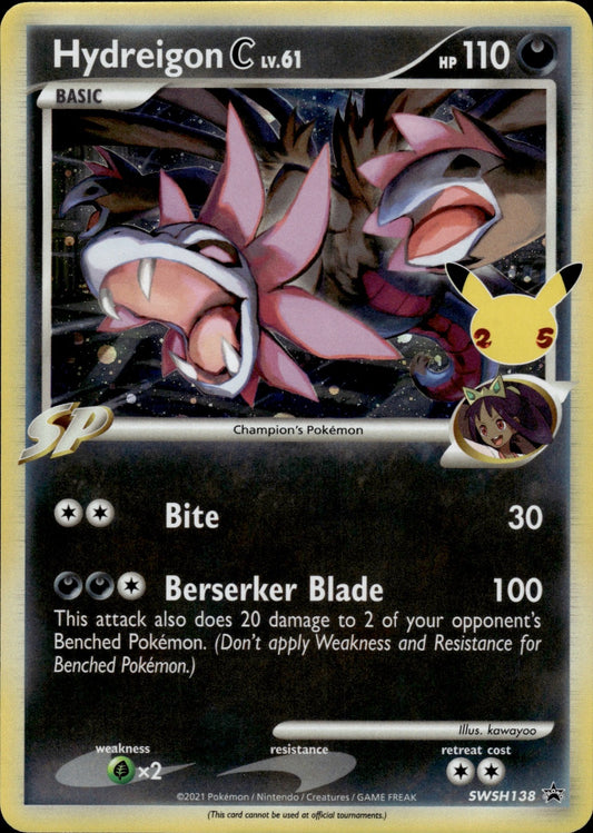 Hydreigon C lv.61 SWSH138 Holo Promo Sword & Shield Promo Pokemon