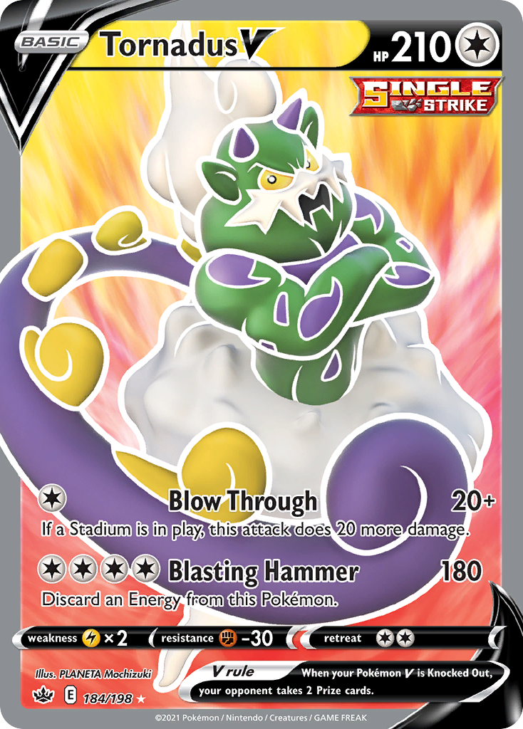 Tornadus V 184/198 Ultra Rare Chilling Reign Pokemon
