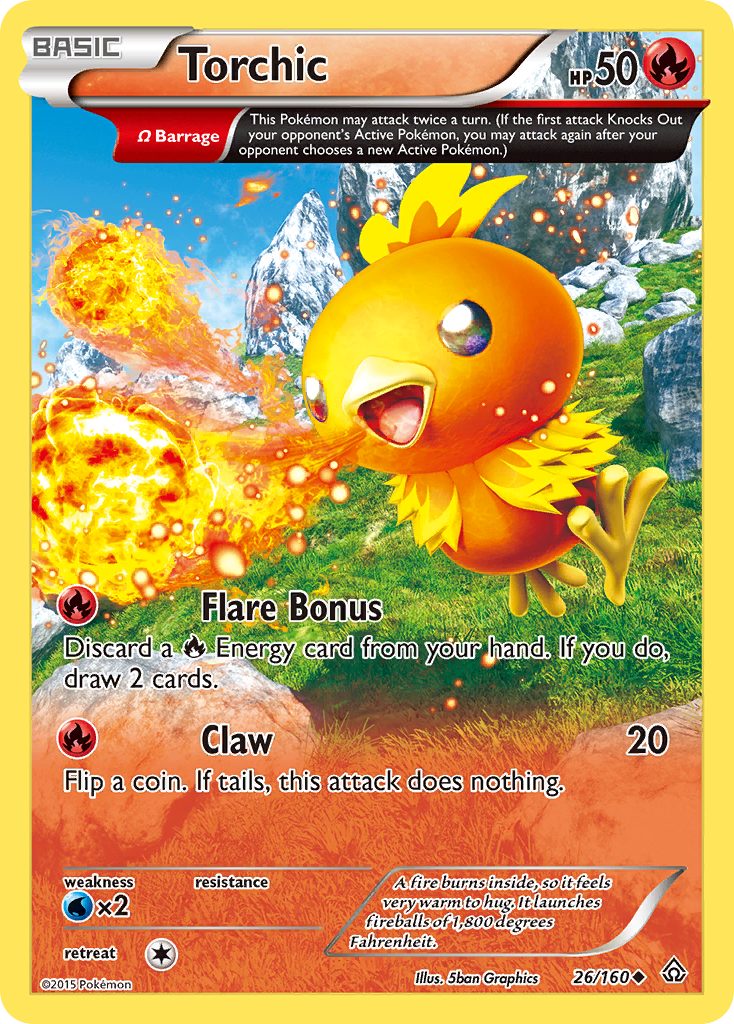 Torchic 26/160 Uncommon Primal Clash Pokemon