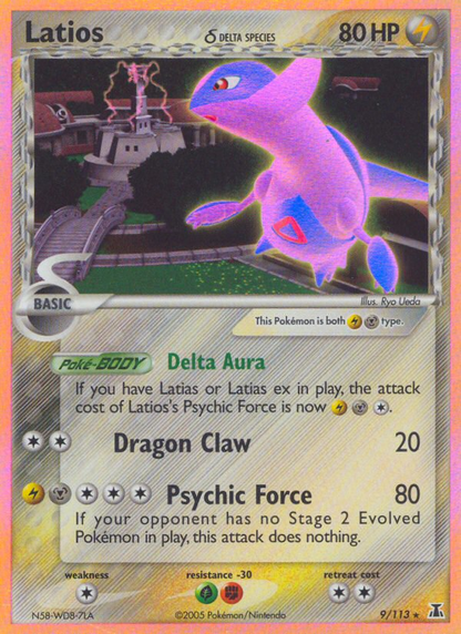 Latios 9/113 Holo Rare Delta Species Pokemon Reverse Holo
