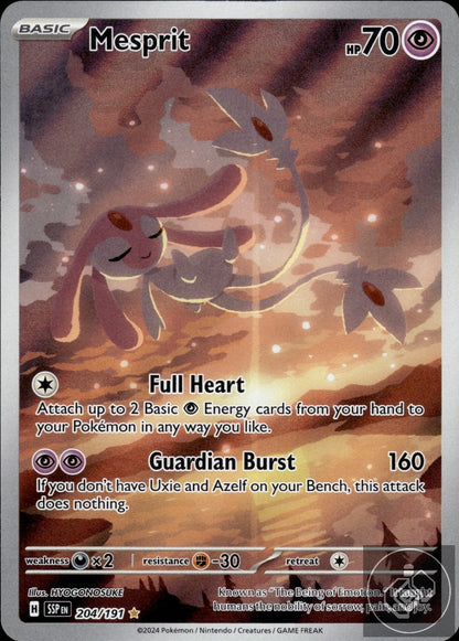Mesprit 204/191 Illustration Rare Surging Sparks Pokemon Holo
