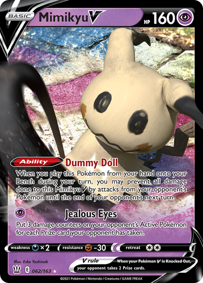 Mimikyu V 062/163 Holo V Rare Battle Styles Pokemon