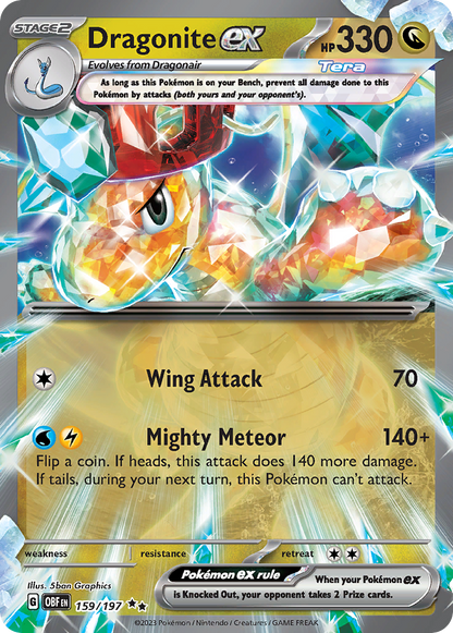 Dragonite ex 159/197 Double Rare Obsidian Flames Pokemon