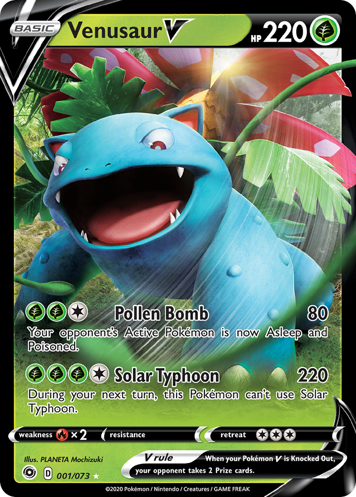 Venusaur V 001/073 Holo V Rare Champion's Path Pokemon