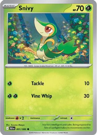 Snivy 001/086 Common SV: Black Bolt Pokemon