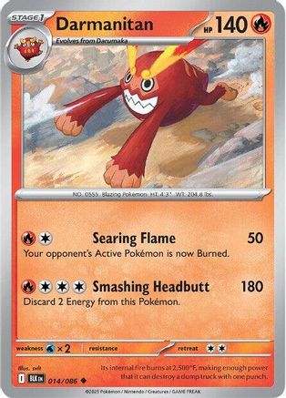 Darmanitan 014/086 Uncommon SV: Black Bolt Pokemon