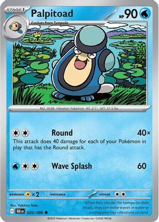 Palpitoad 020/086 Common SV: Black Bolt Pokemon