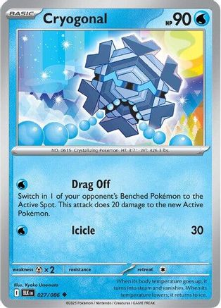 Cryogonal 027/086 Uncommon SV: Black Bolt Pokemon