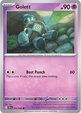Golett 042/086 Common SV: Black Bolt Pokemon