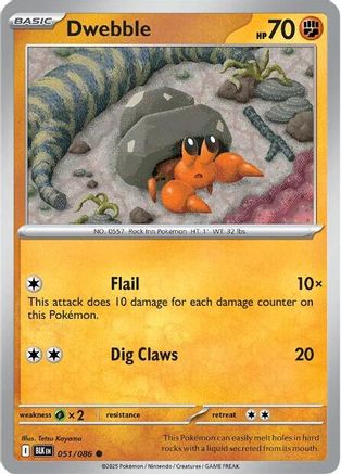 Dwebble 051/086 Common SV: Black Bolt Pokemon