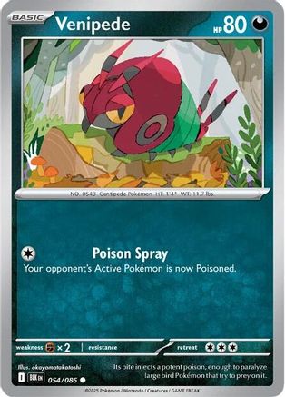 Venipede 054/086 Common SV: Black Bolt Pokemon