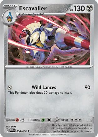 Escavalier 060/086 Uncommon SV: Black Bolt Pokemon