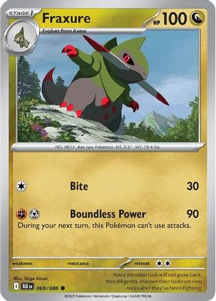 Fraxure 069/086 Common SV: Black Bolt Pokemon