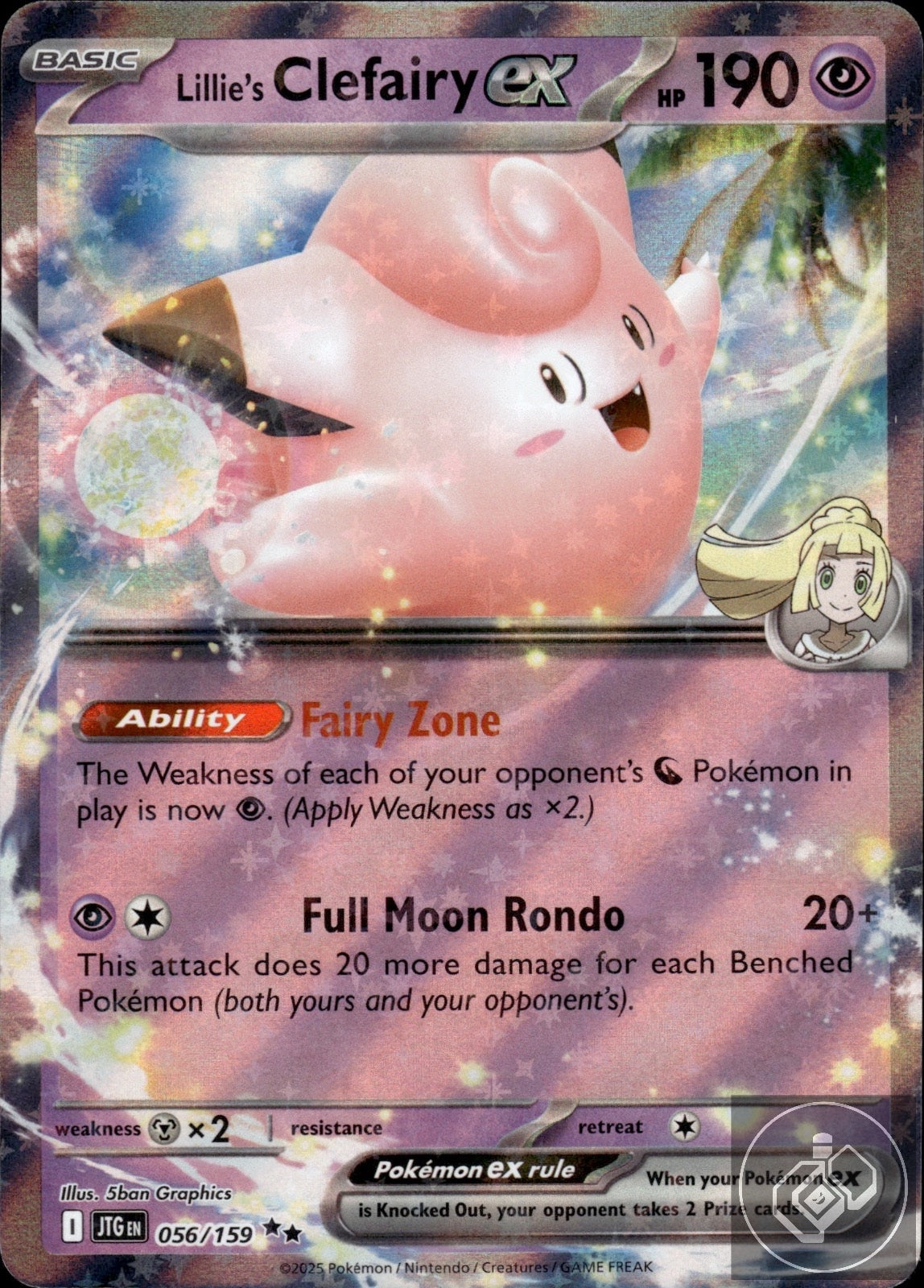 Lillie's Clefairy ex 056/159 Double Rare Journey Together Pokemon