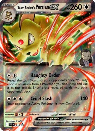 Team Rocket's Persian ex 218 Holo Promo Scarlet & Violet Promo Pokemon