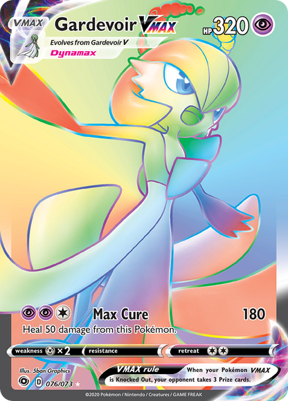 Gardevoir VMAX 076/073 Rainbow Rare Champion's Path Pokemon