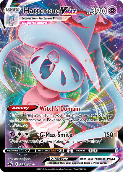 Hatterene VMAX 066/159 Holo VMAX Rare Crown Zenith Pokemon