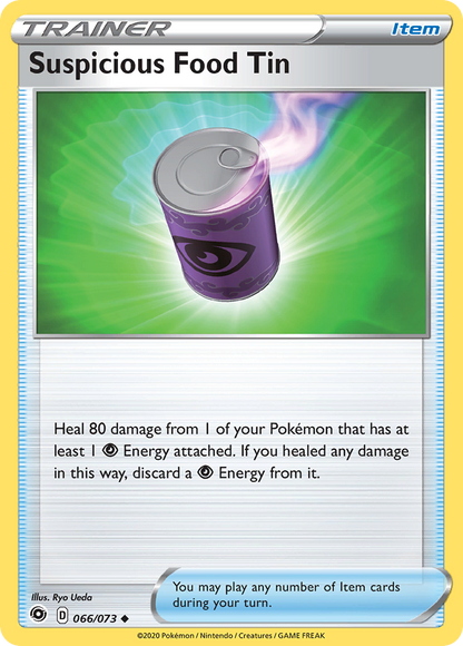 Suspicious Food Tin 066/073 Uncommon Champion's Path Pokemon