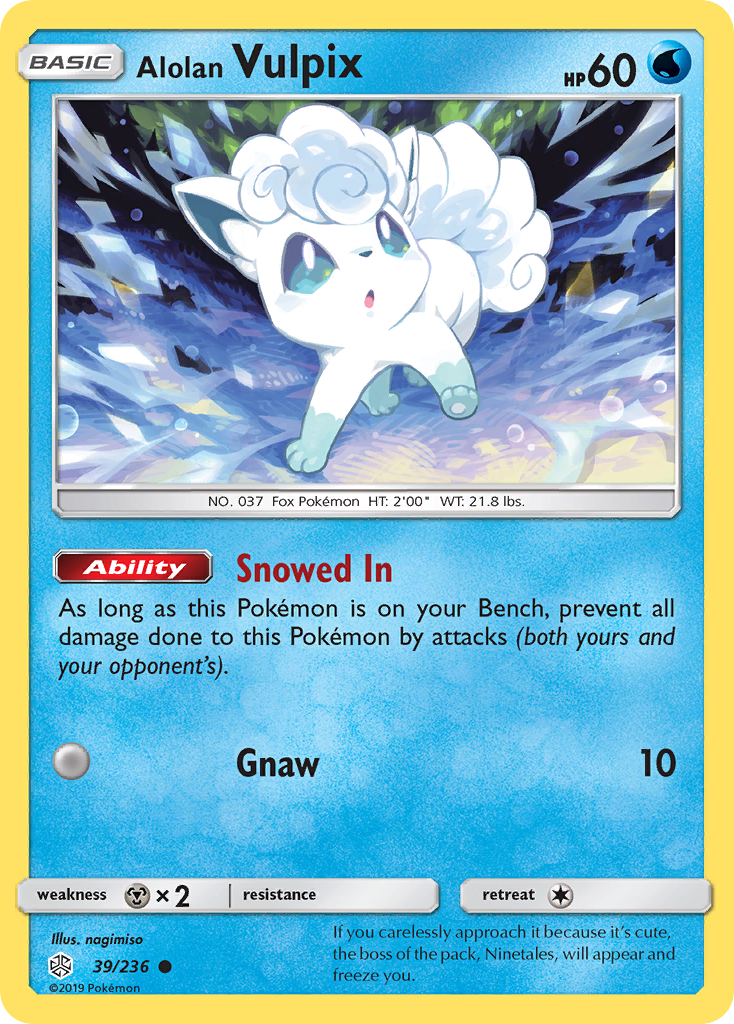 Alolan Vulpix 39/236 Common Cosmic Eclipse Pokemon