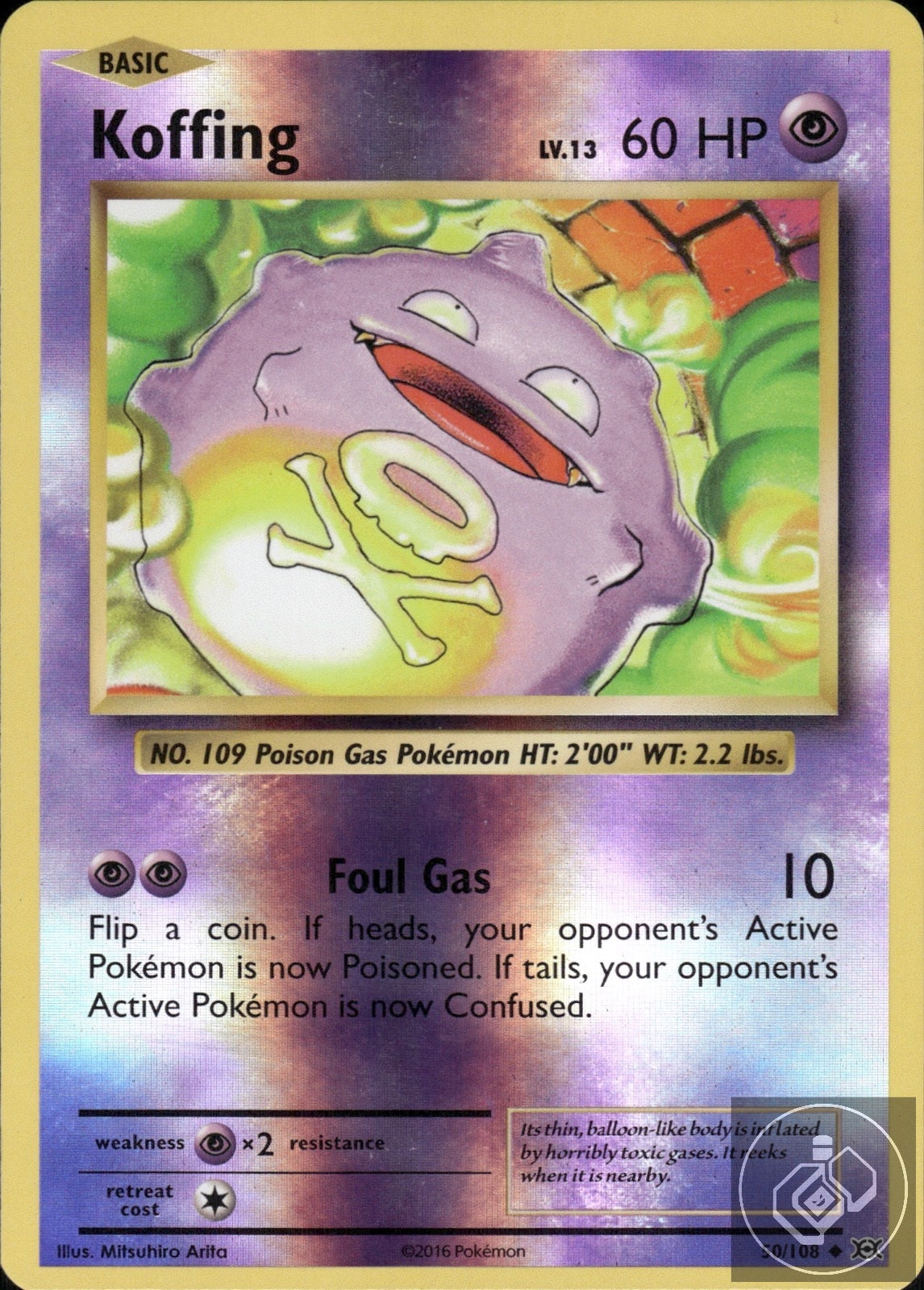 Koffing 50/108 Uncommon Evolutions Pokemon Reverse Holo