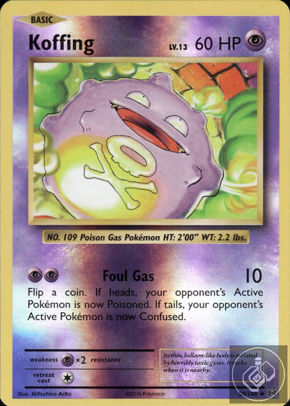 Koffing 50/108 Uncommon Evolutions Pokemon Reverse Holo