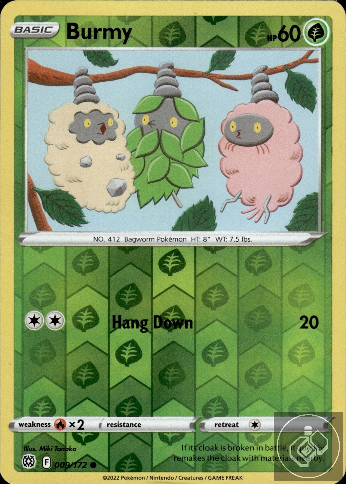 Burmy 009/172 Common Brilliant Stars Pokemon Reverse Holo