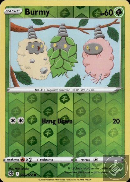 Burmy 009/172 Common Brilliant Stars Pokemon Reverse Holo