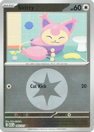 Skitty (Energy Symbol Pattern) 165/217 Holo Common Ascended Heroes Pokemon