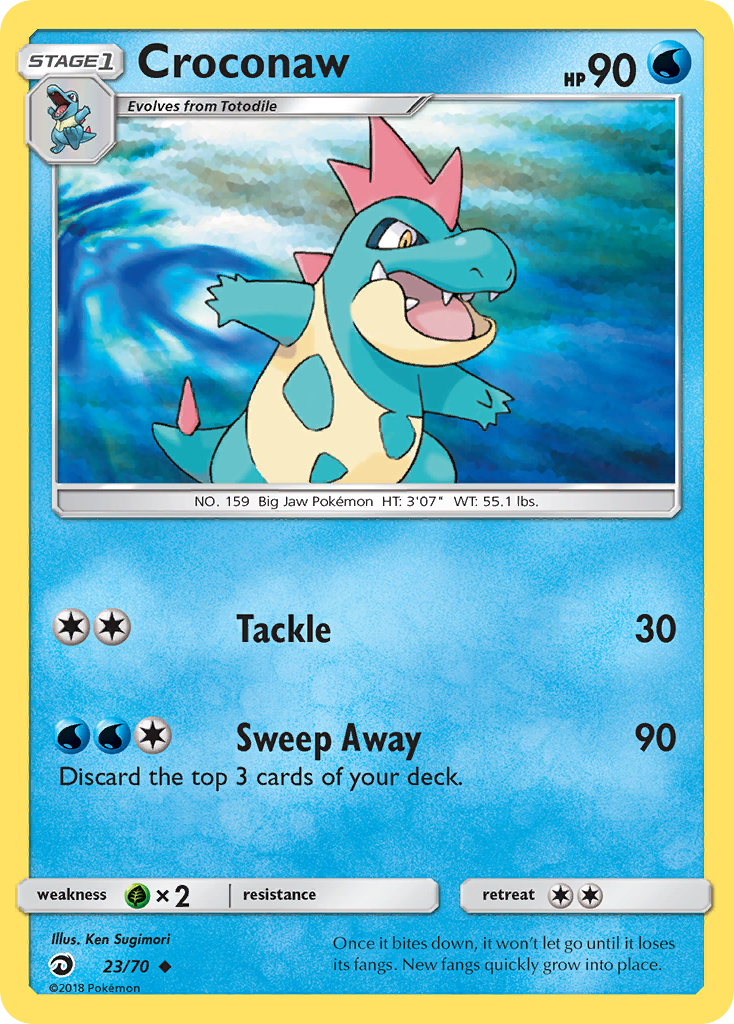 Croconaw 23/70 Uncommon Dragon Majesty Pokemon Reverse Holo