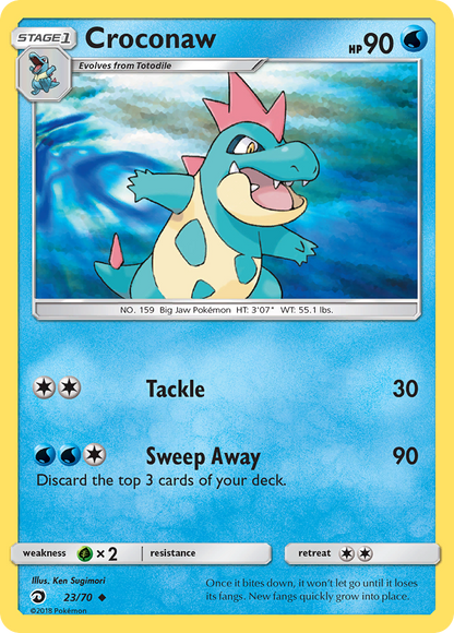 Croconaw 23/70 Uncommon Dragon Majesty Pokemon Reverse Holo