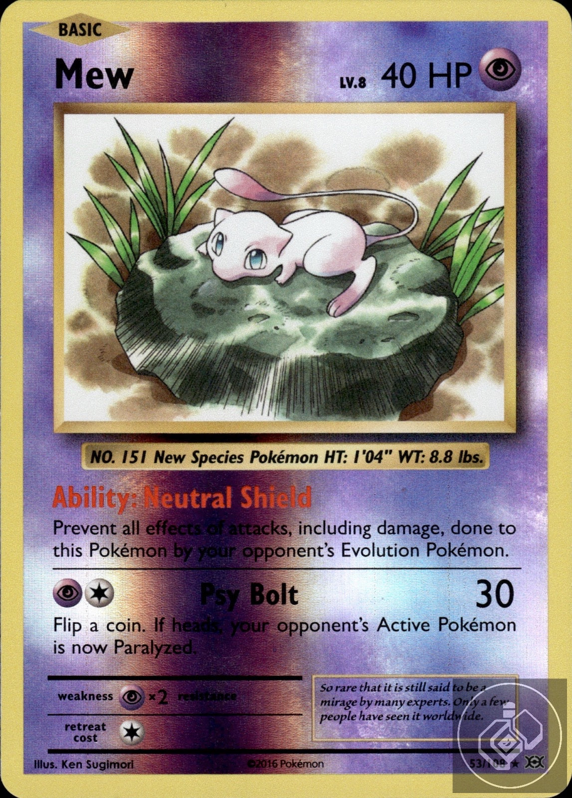 Mew 53/108 Holo Rare Evolutions Pokemon Reverse Holo