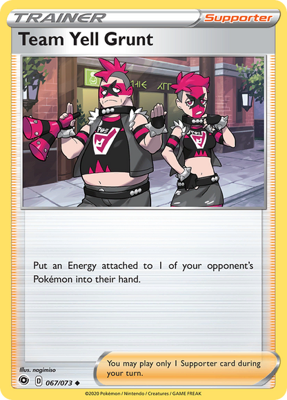 Team Yell Grunt 067/073 Uncommon Champion's Path Pokemon