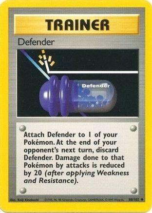 Defender 80/102 Uncommon Base Set Unlimited Pokemon