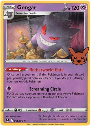 Gengar (2022 Copyright Date) 066/196 Holo Trick or Trade BOOster 2023 Pokemon