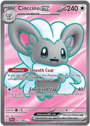 Cinccino ex 105/086 Ultra Rare Chaos Rising Pokemon