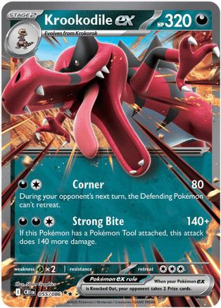 Krookodile ex 055/086 Double Rare Chaos Rising Pokemon