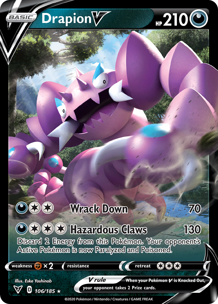 Drapion V 106/185 Holo V Rare Vivid Voltage Pokemon