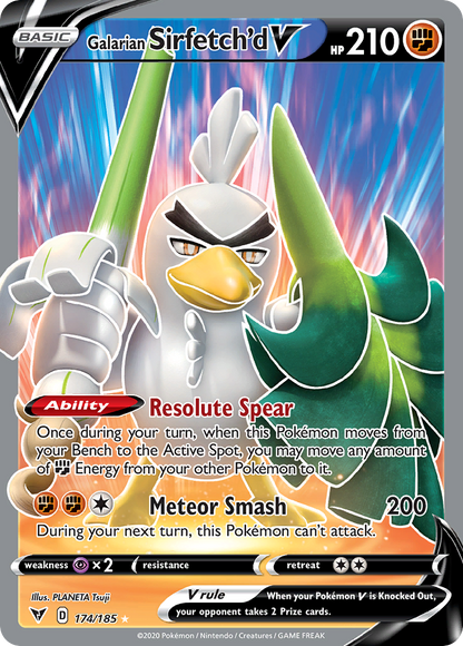 Galarian Sirfetch'd V 174/185 Ultra Rare Vivid Voltage Pokemon