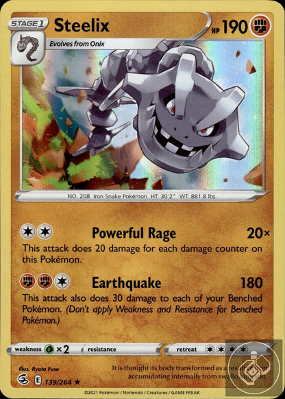 Steelix 139/264 Holo Rare Fusion Strike Pokemon Holo