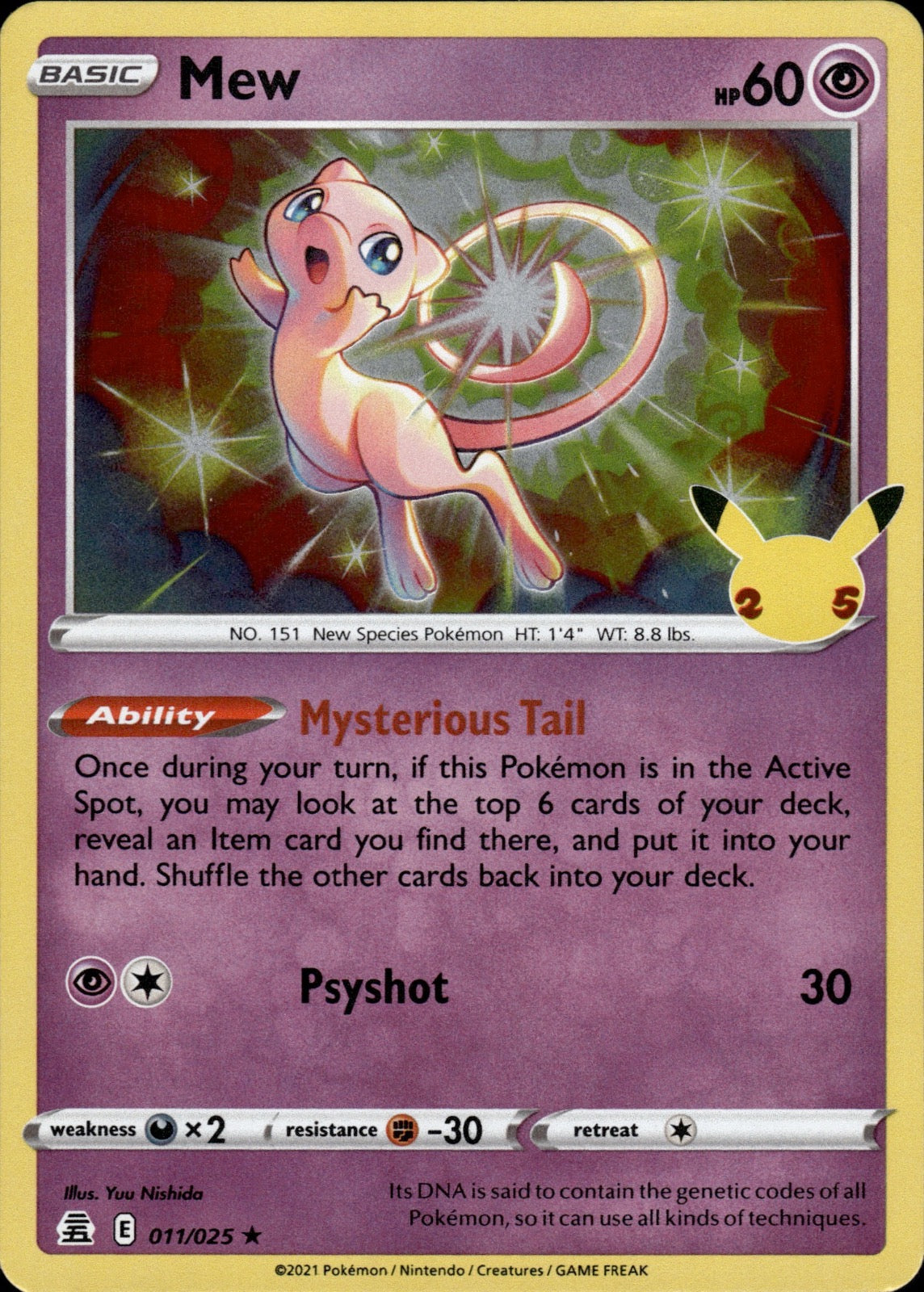 Mew 011/025 Holo Rare Celebrations Pokemon