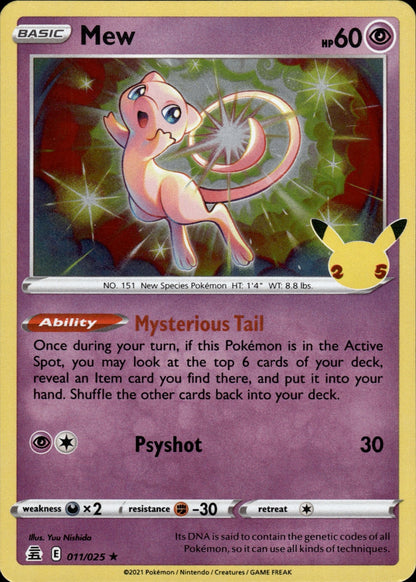Mew 011/025 Holo Rare Celebrations Pokemon