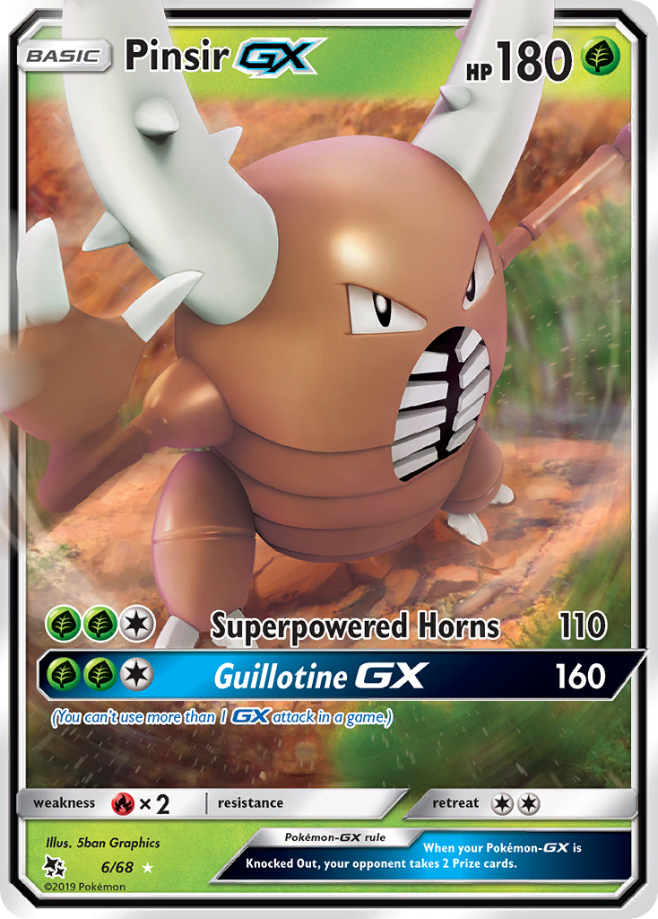 Pinsir GX 6/68 Holo GX Rare Hidden Fates Pokemon