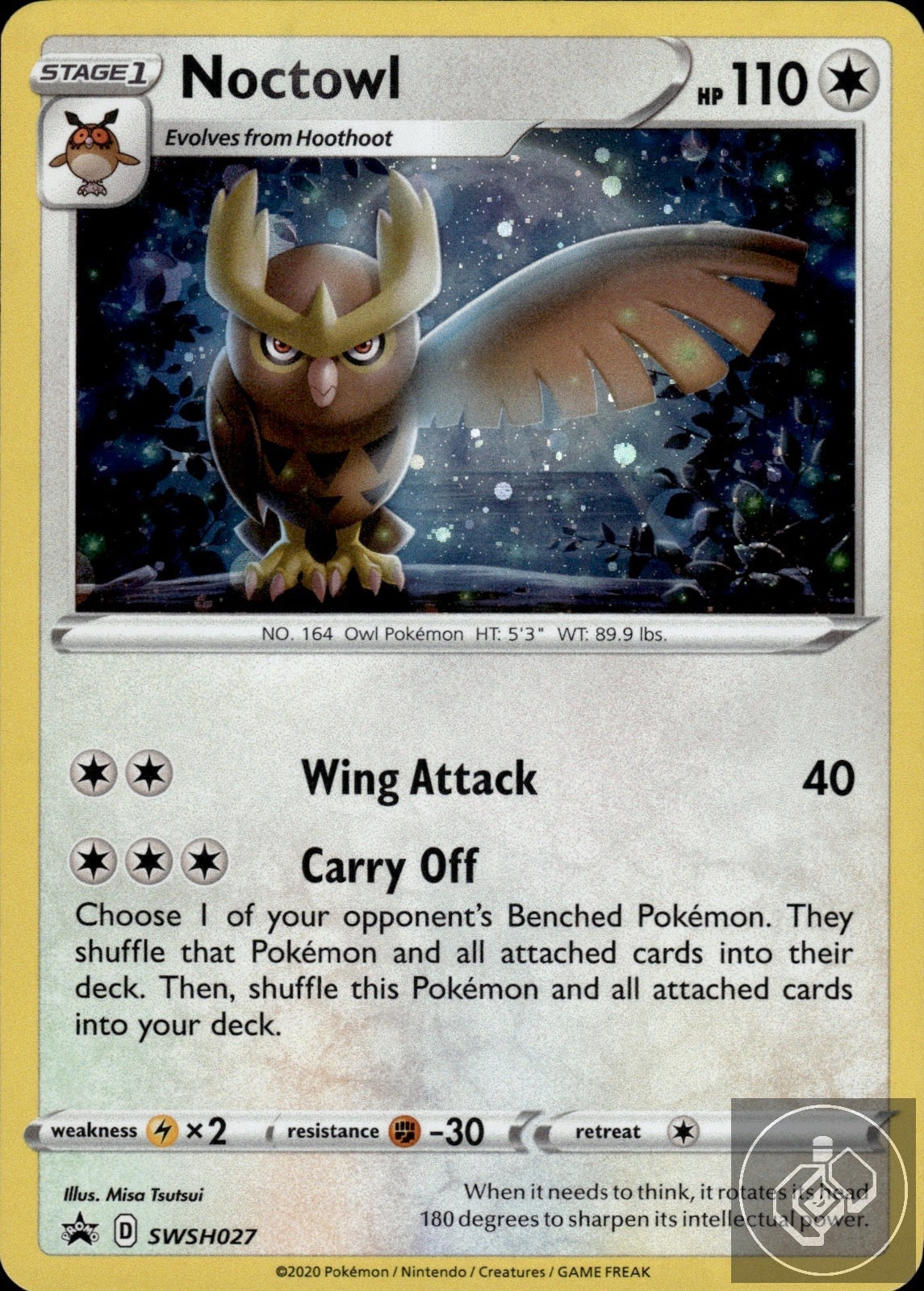 Noctowl SWSH027 Holo Promo Sword & Shield Promo Pokemon