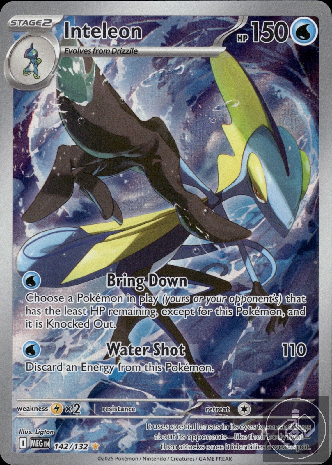 Inteleon 142/132 Illustration Rare Mega Evolution Pokemon