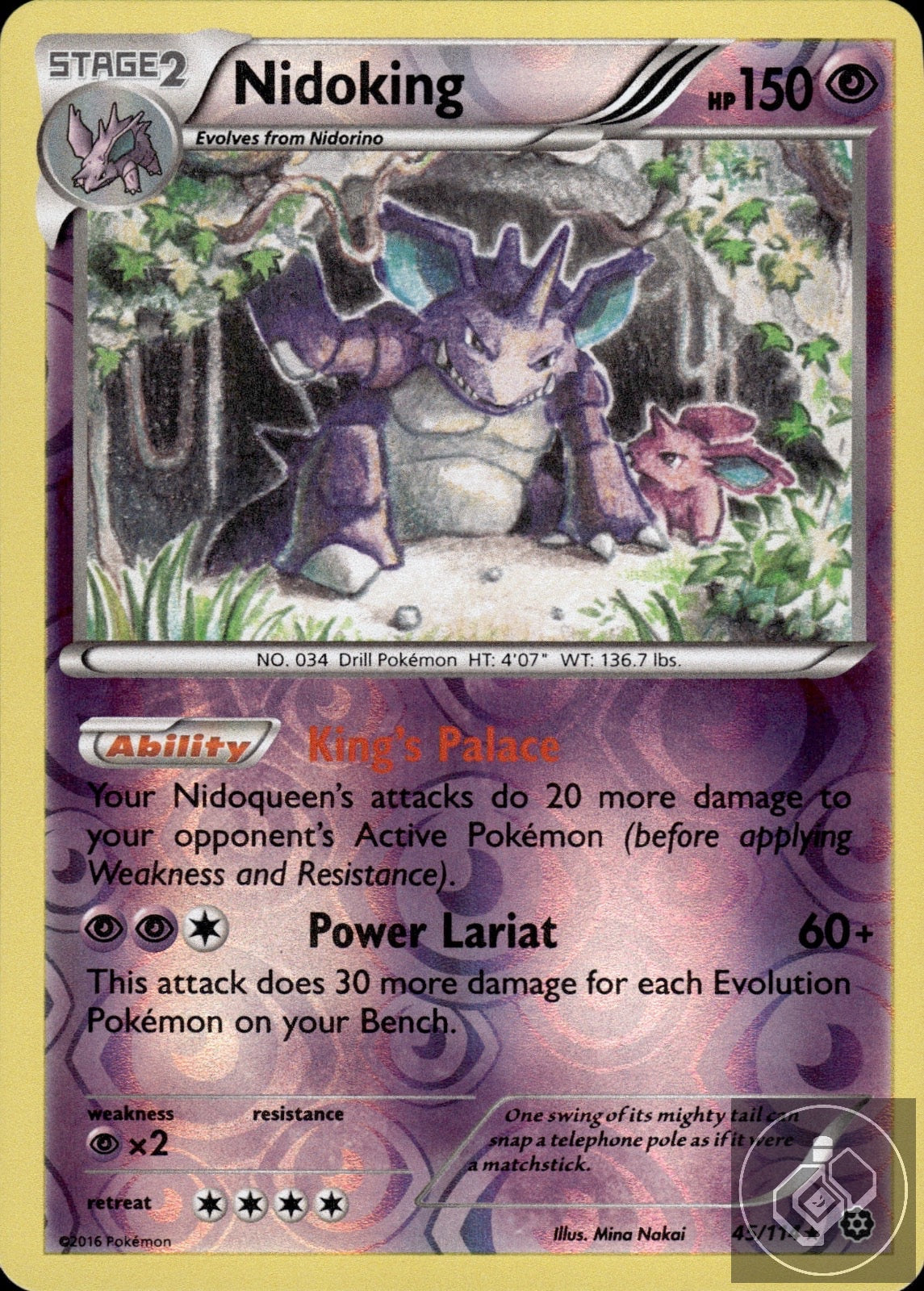 Nidoking 45/114 Rare Steam Siege Pokemon Reverse Holo